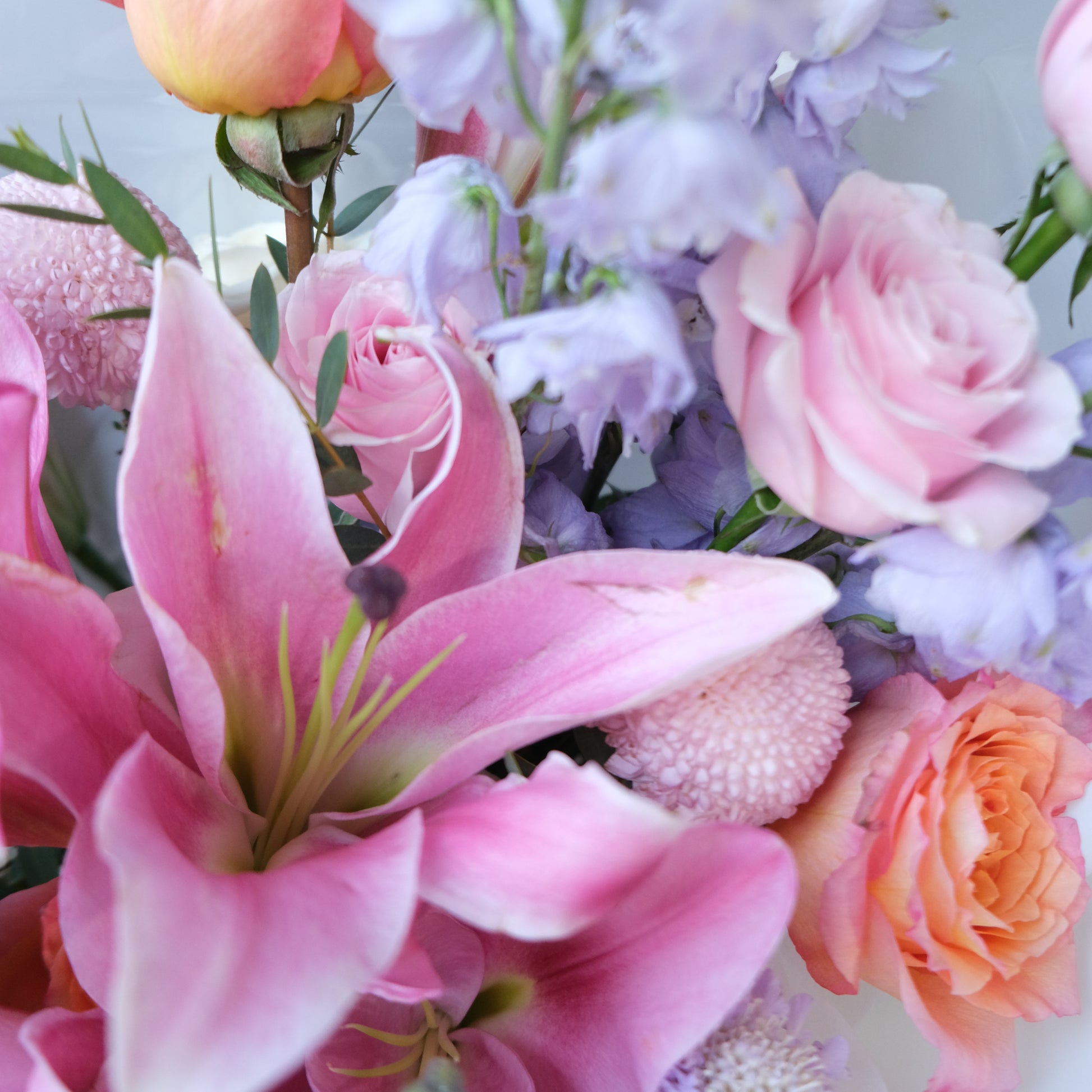 Delphinium Lily Bouquet - Le Bliss Bouquet