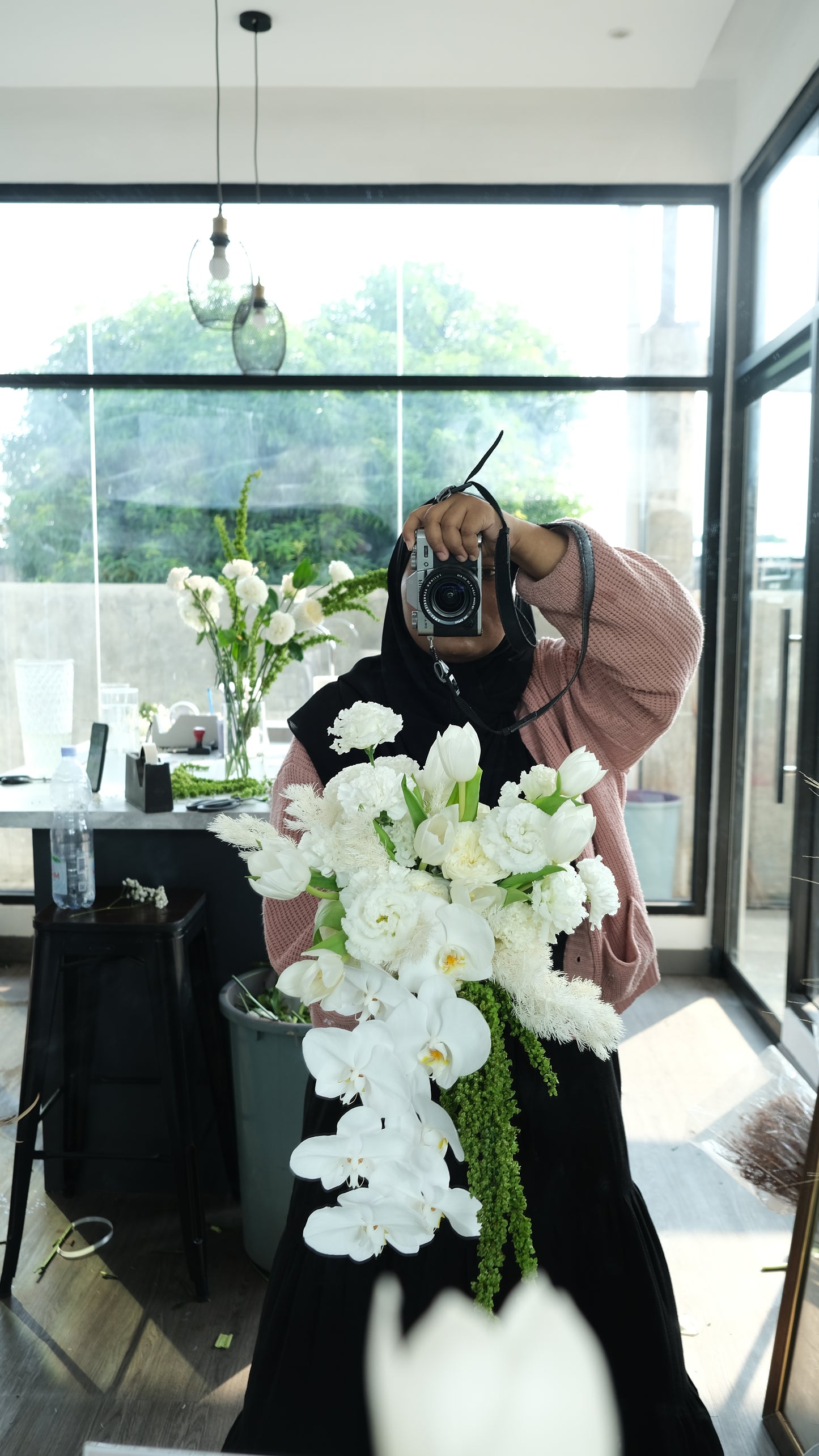 White Orchid Cascade Bridal Bouquet
