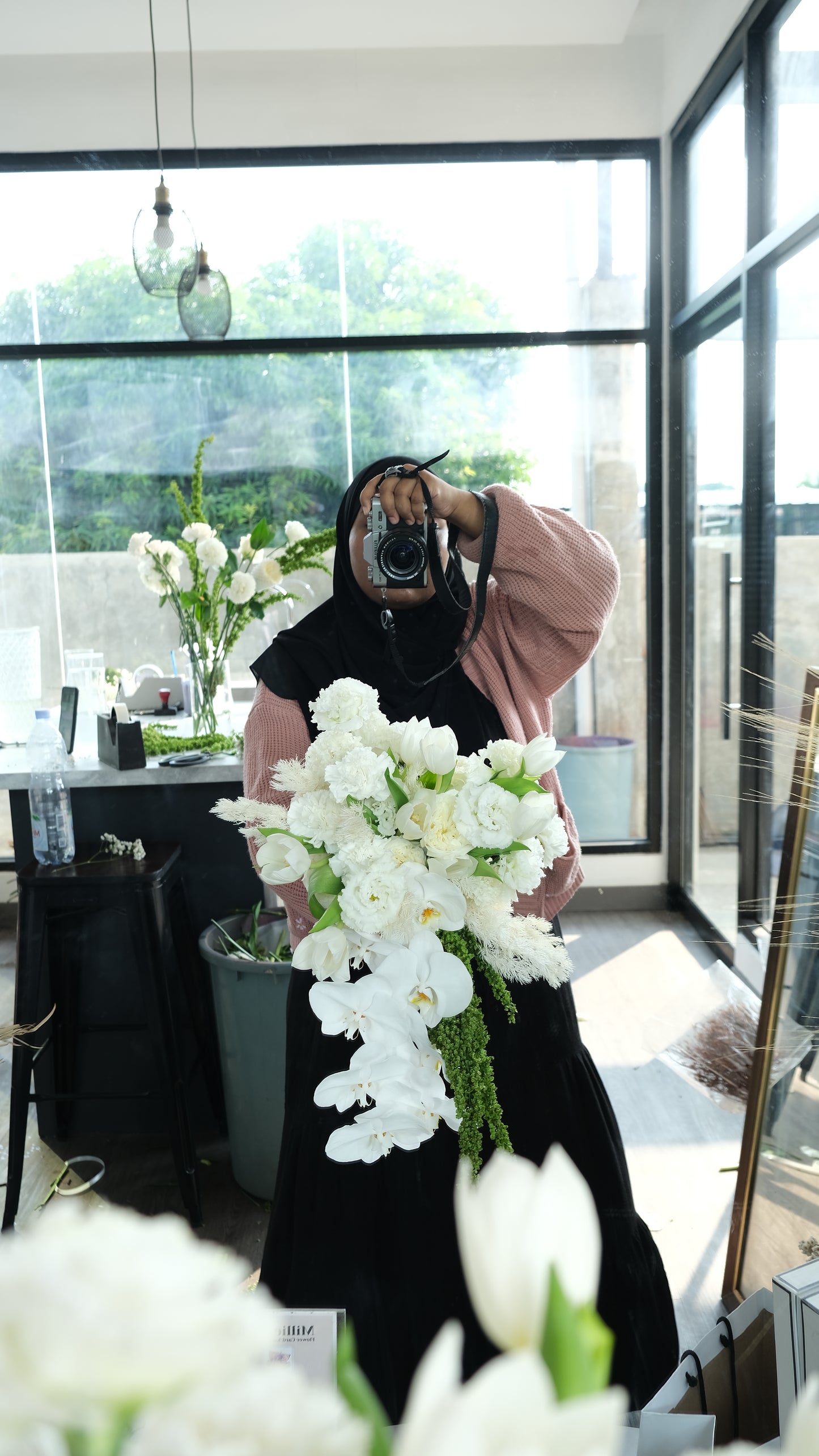 White Orchid Cascade Bridal Bouquet