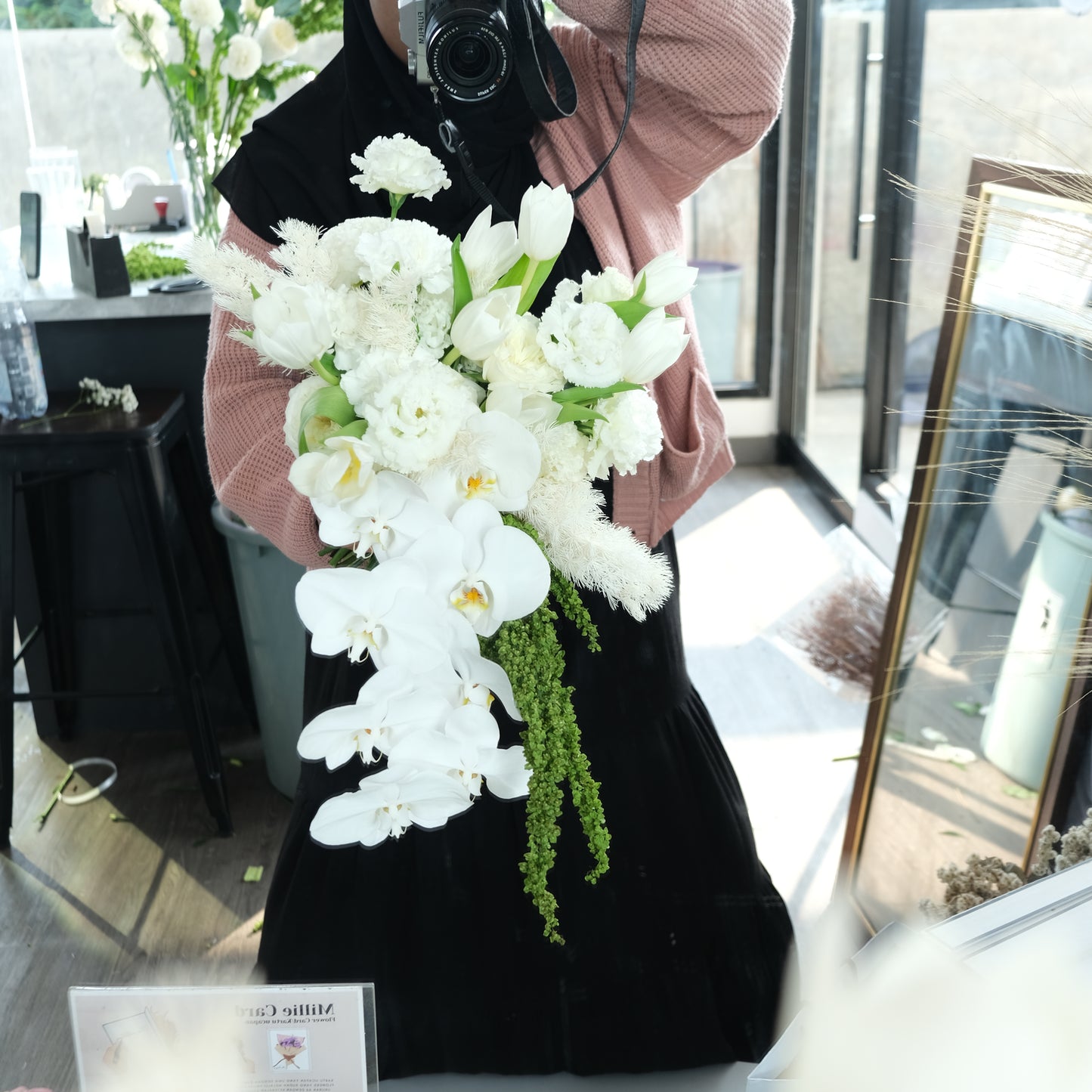 White Orchid Cascade Bridal Bouquet