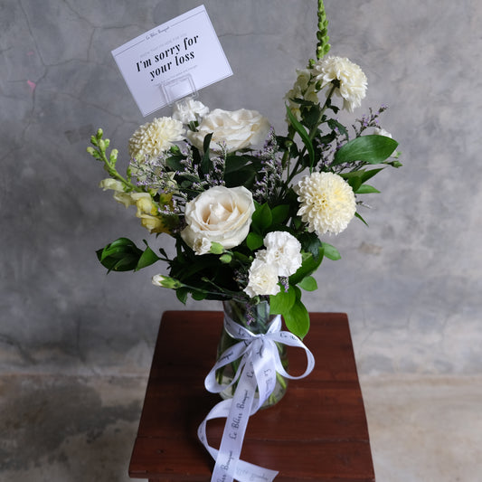 Serene Apology White Blossom Vase