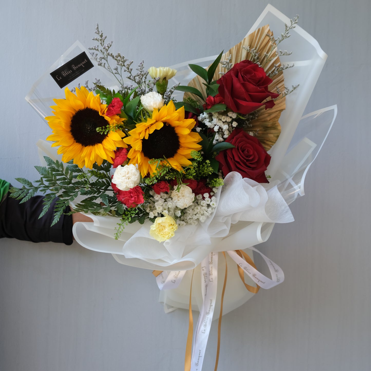 Sunflower Red Rose Bouquet - Le Bliss Bouquet