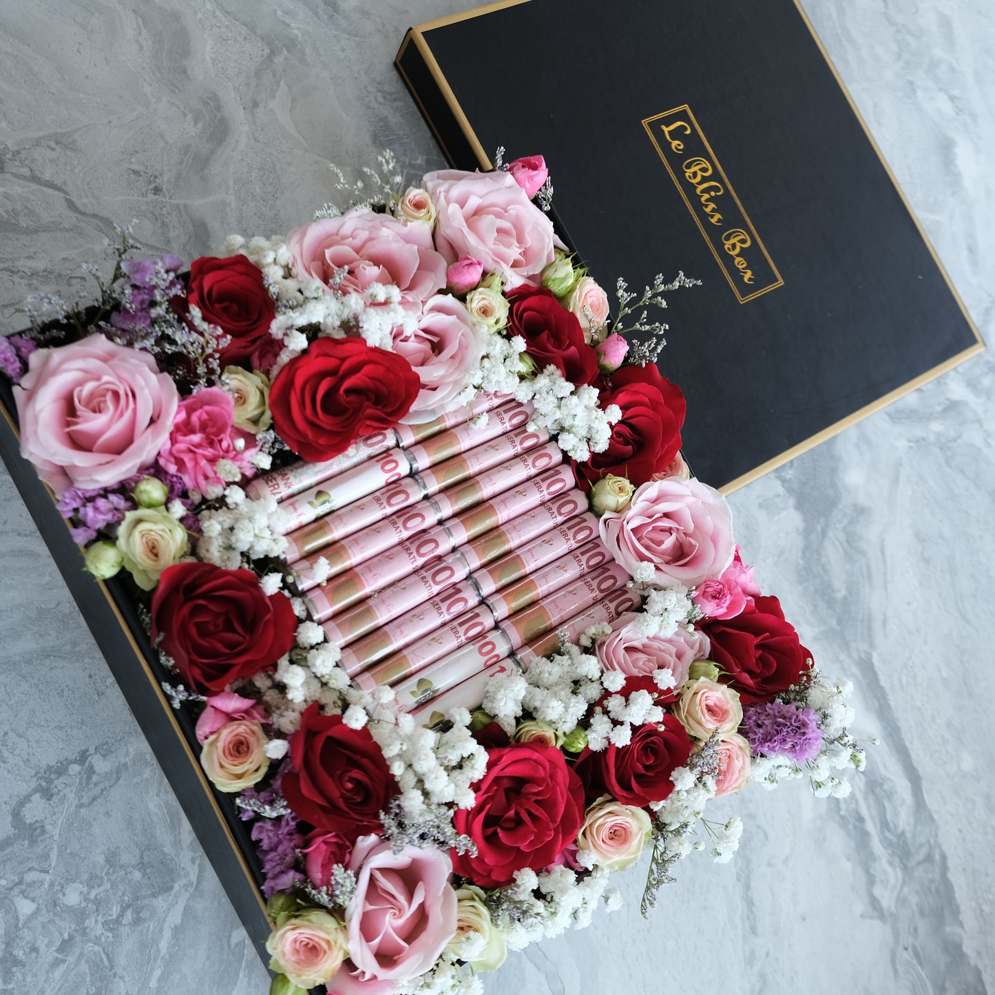 Money Flower Box Arrangement