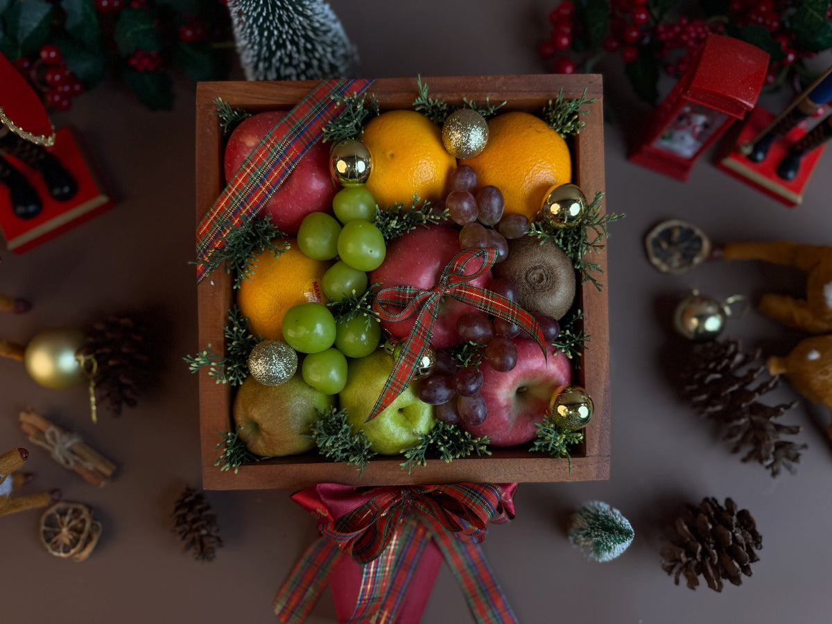 Petite Xmas Wooden Fruit Box