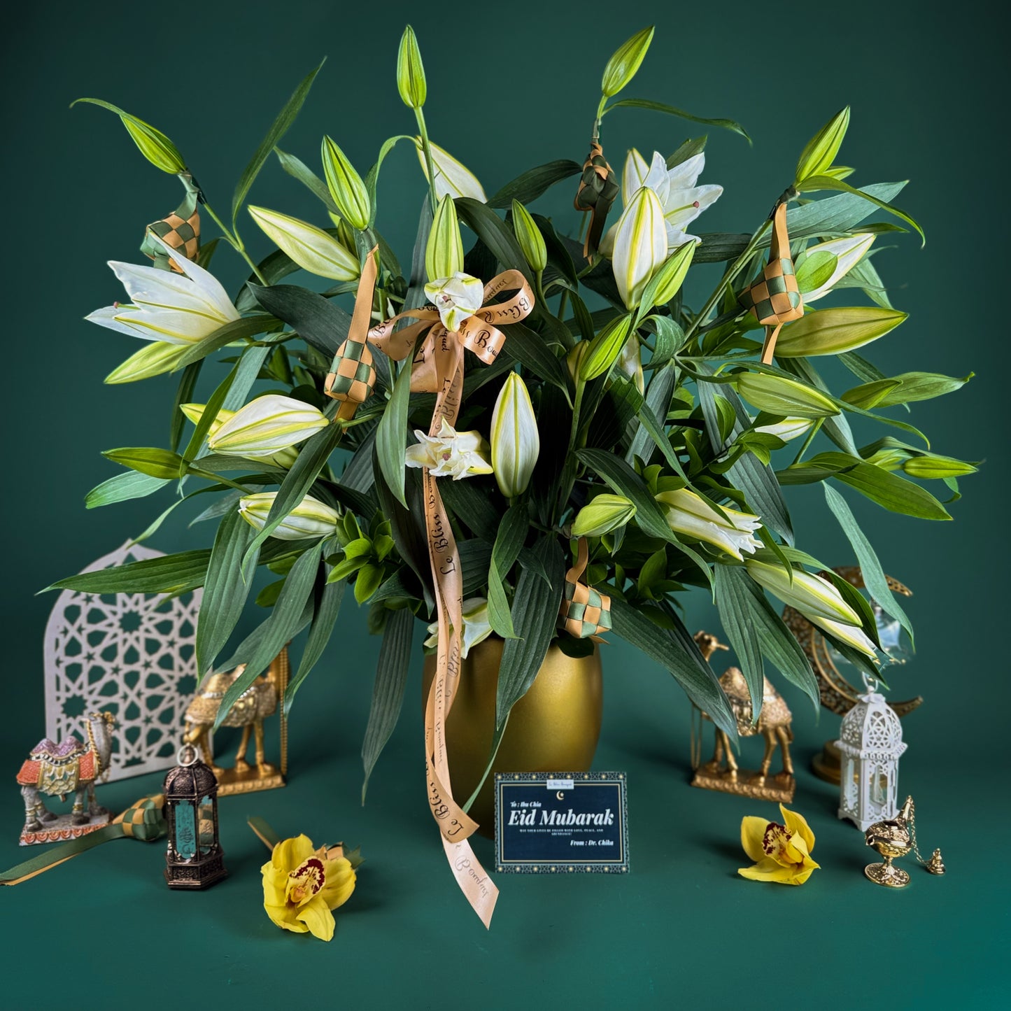 Golden Lily Grand Vase Arrangement