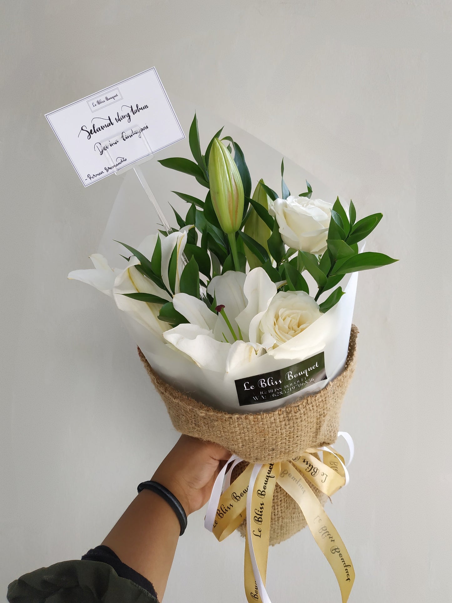 Single White Lily Casablanca Smallie Bouquet
