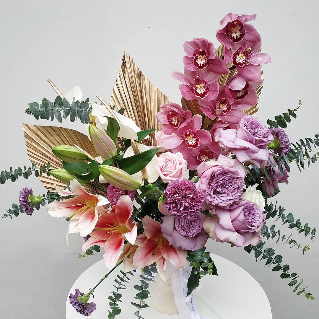 Grand Purple Cymbidium Vase Arrangement