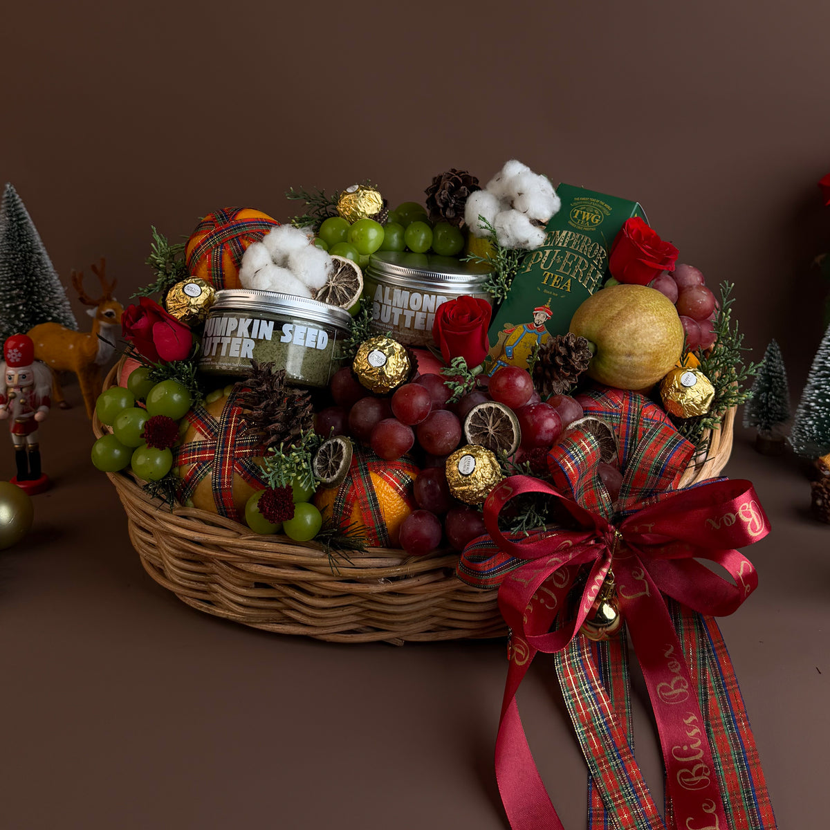 The Festive TWG Fruit Nut Rattan Hamper