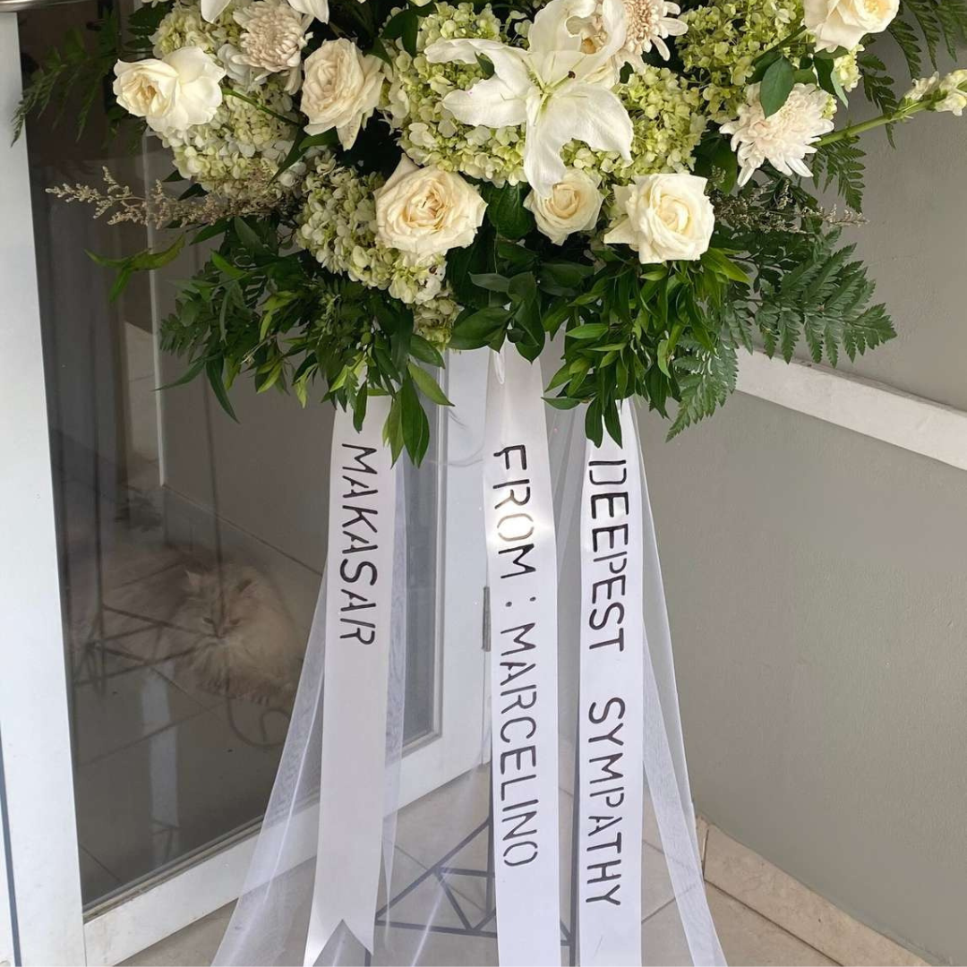 Sympathy Standing Flower Bunga Duka Cita