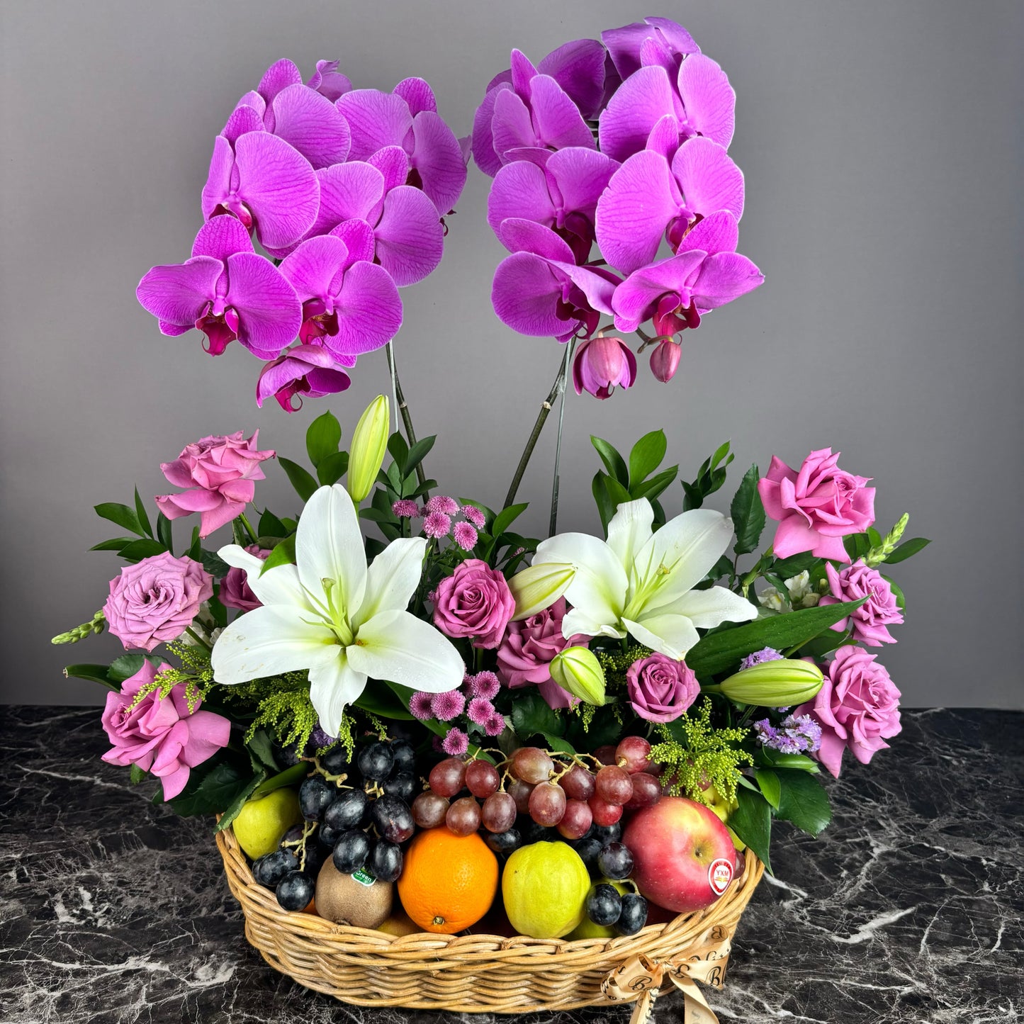 Lavender Orchid Harvest Rattan Parcel