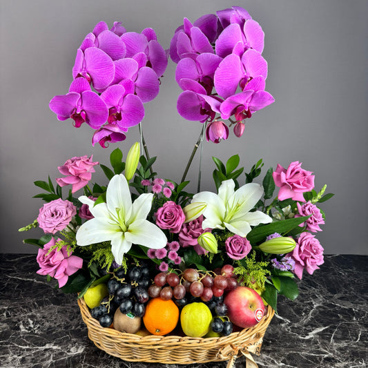 Lavender Orchid Harvest Rattan Parcel