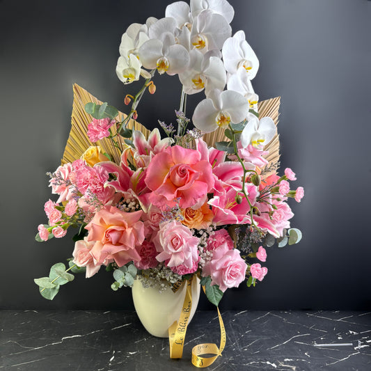 Pink Elegant Double Orchid Vase