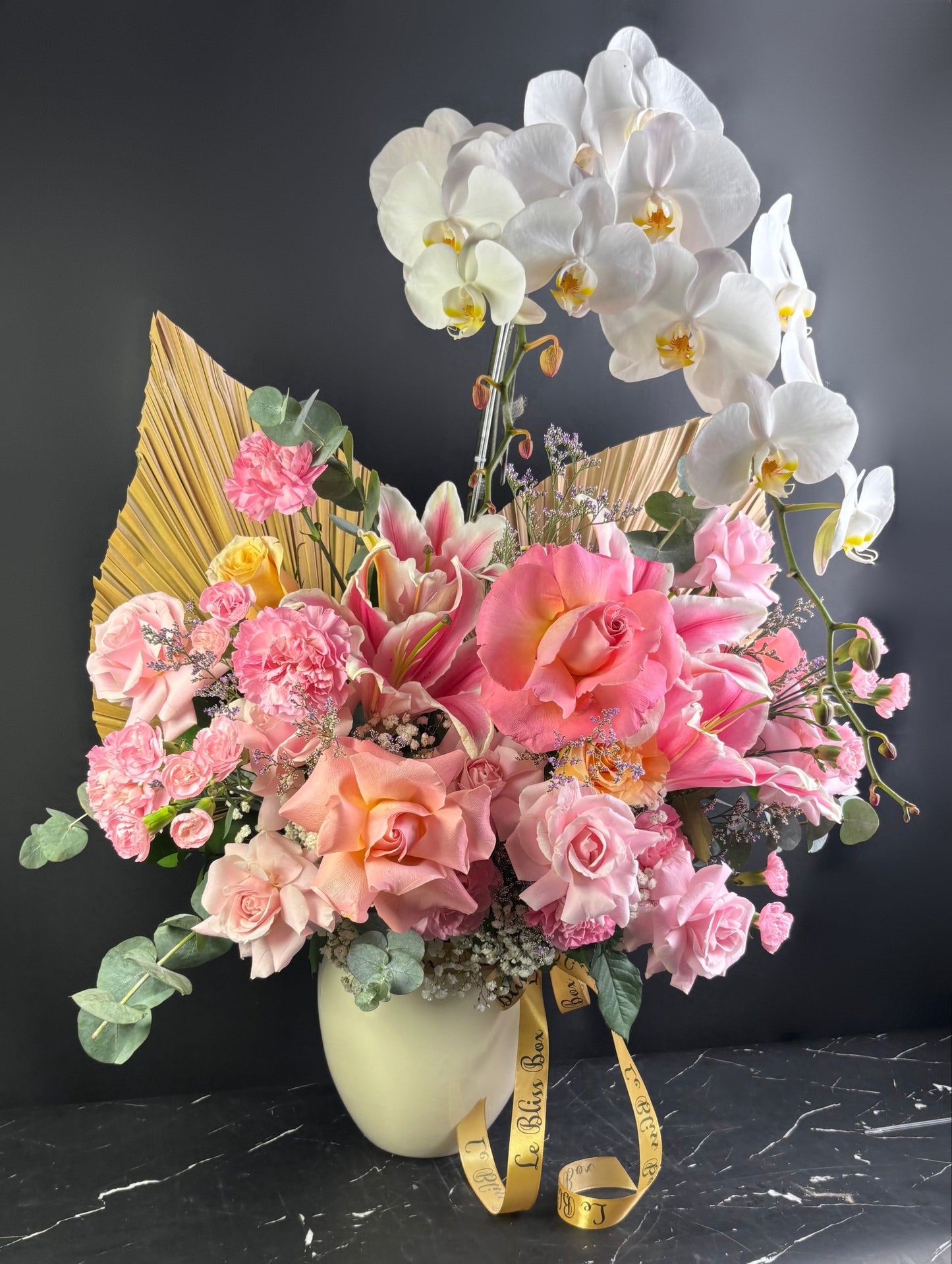 Pink Elegant Double Orchid Vase