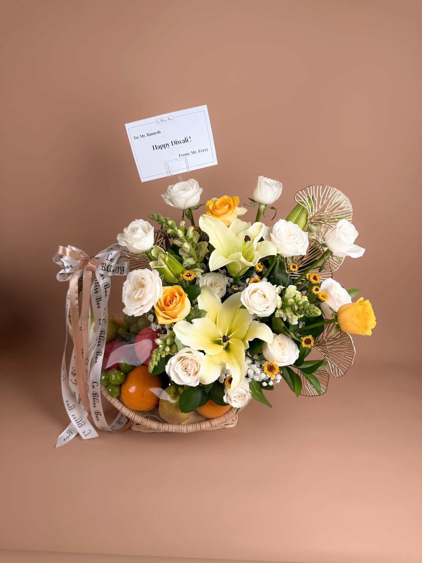 Golden Diwali Bloom Basket