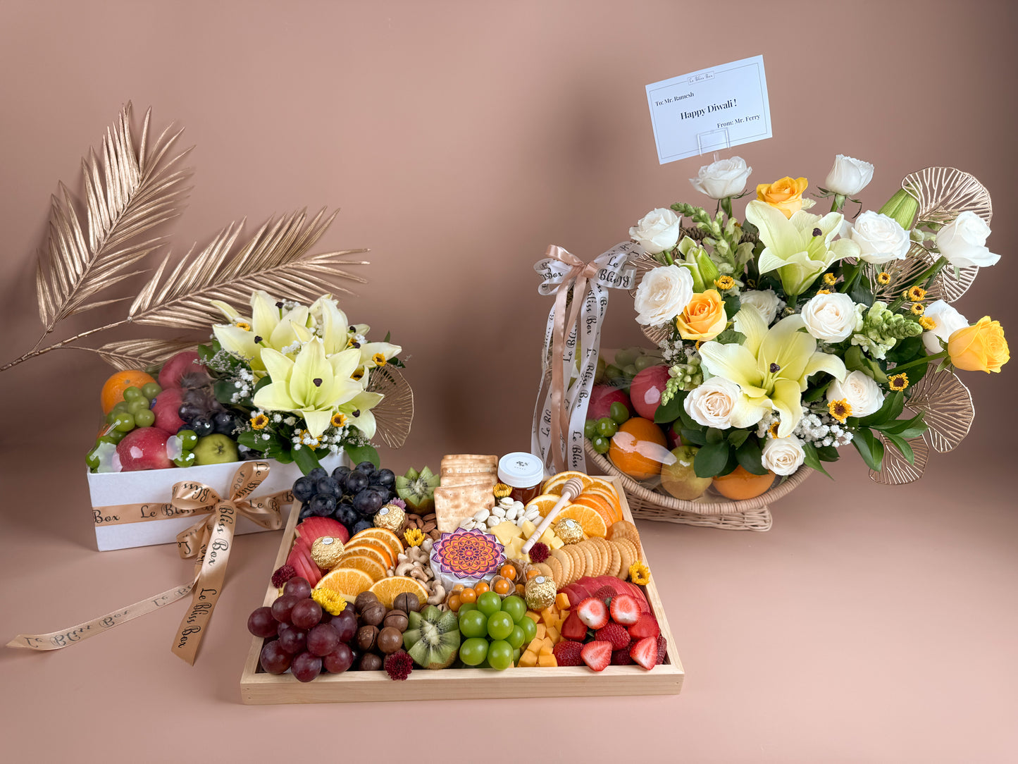 Golden Diwali Bloom Basket