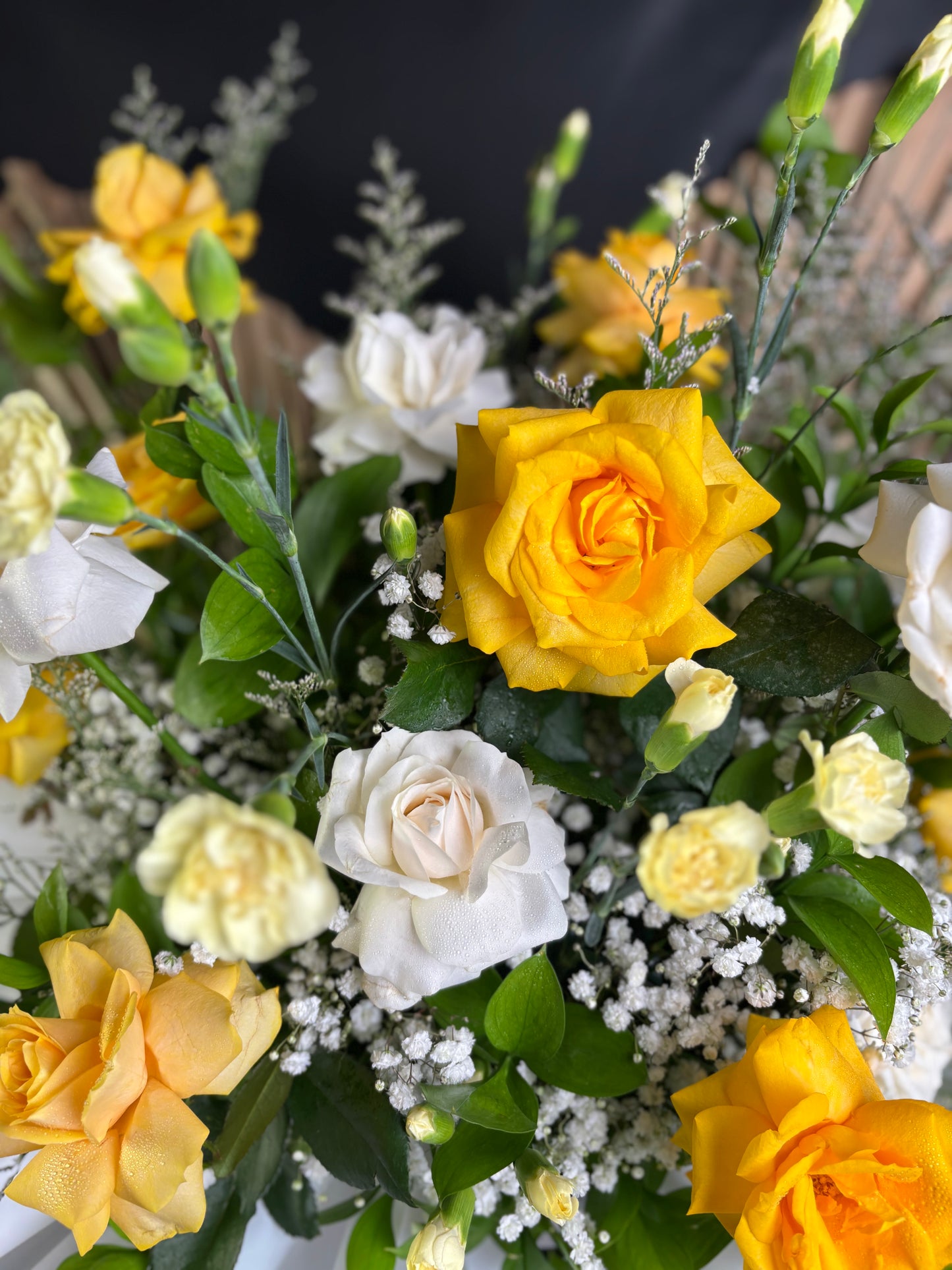 Yellow White Standing Flower