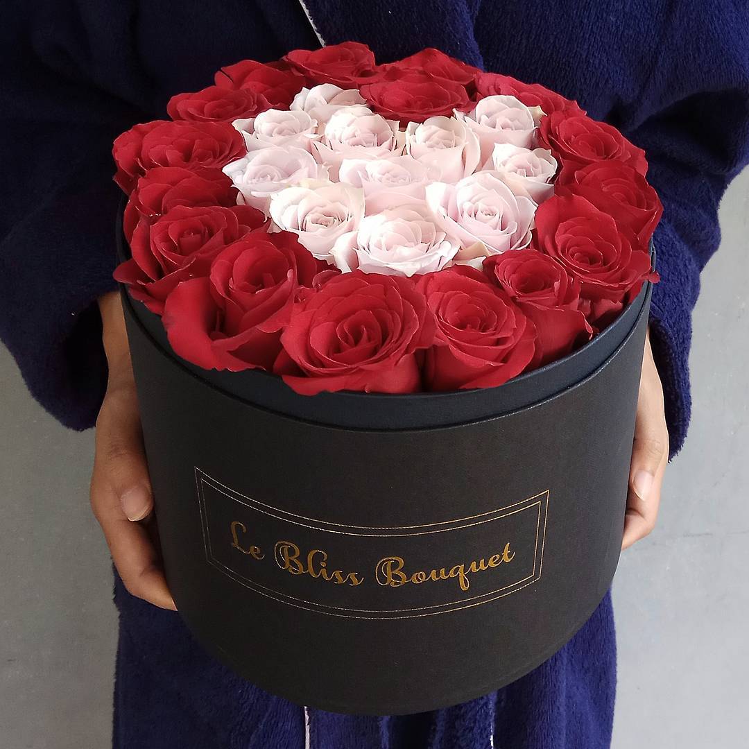 Heart Flat Bloombox Arrangement