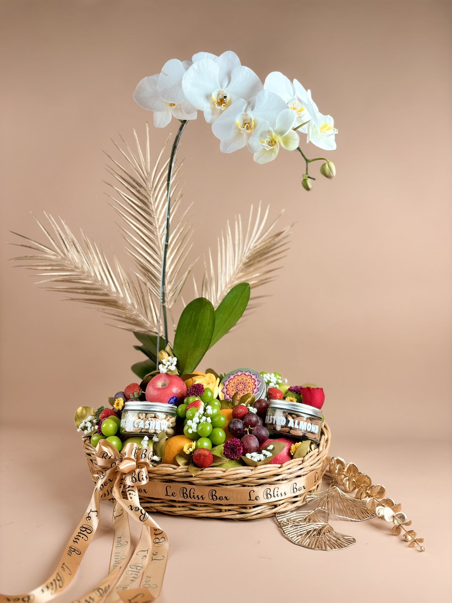 Golden Diwali Orchid Fruit Hamper