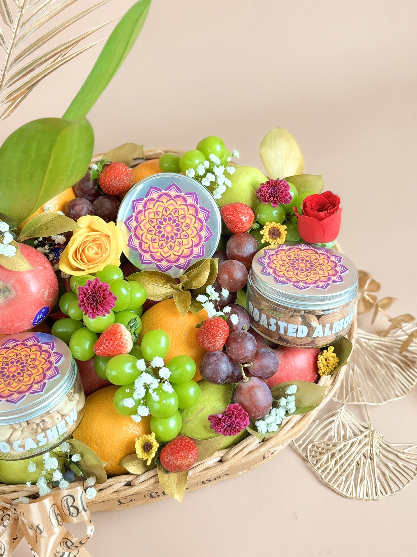 Golden Diwali Orchid Fruit Hamper