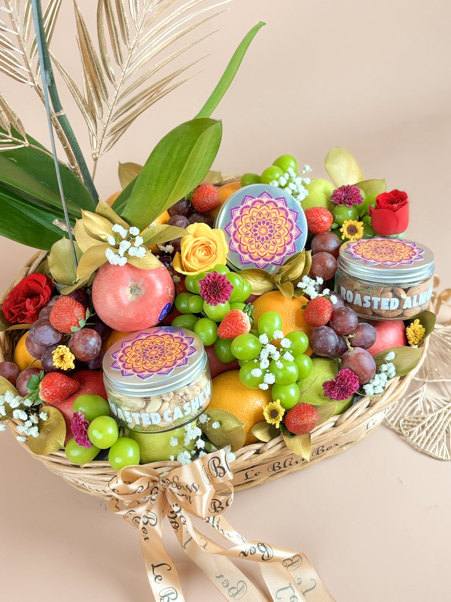 Golden Diwali Orchid Fruit Hamper