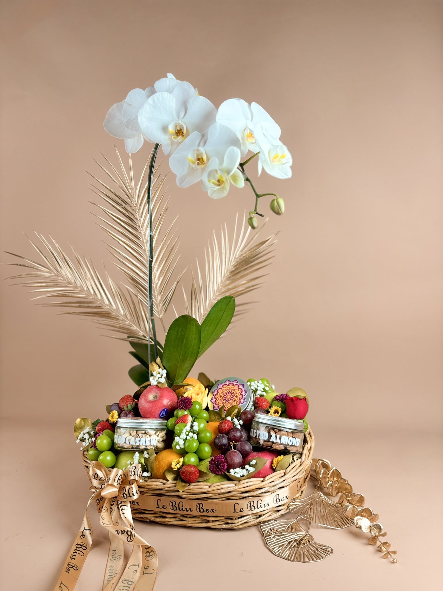 Golden Diwali Orchid Fruit Hamper