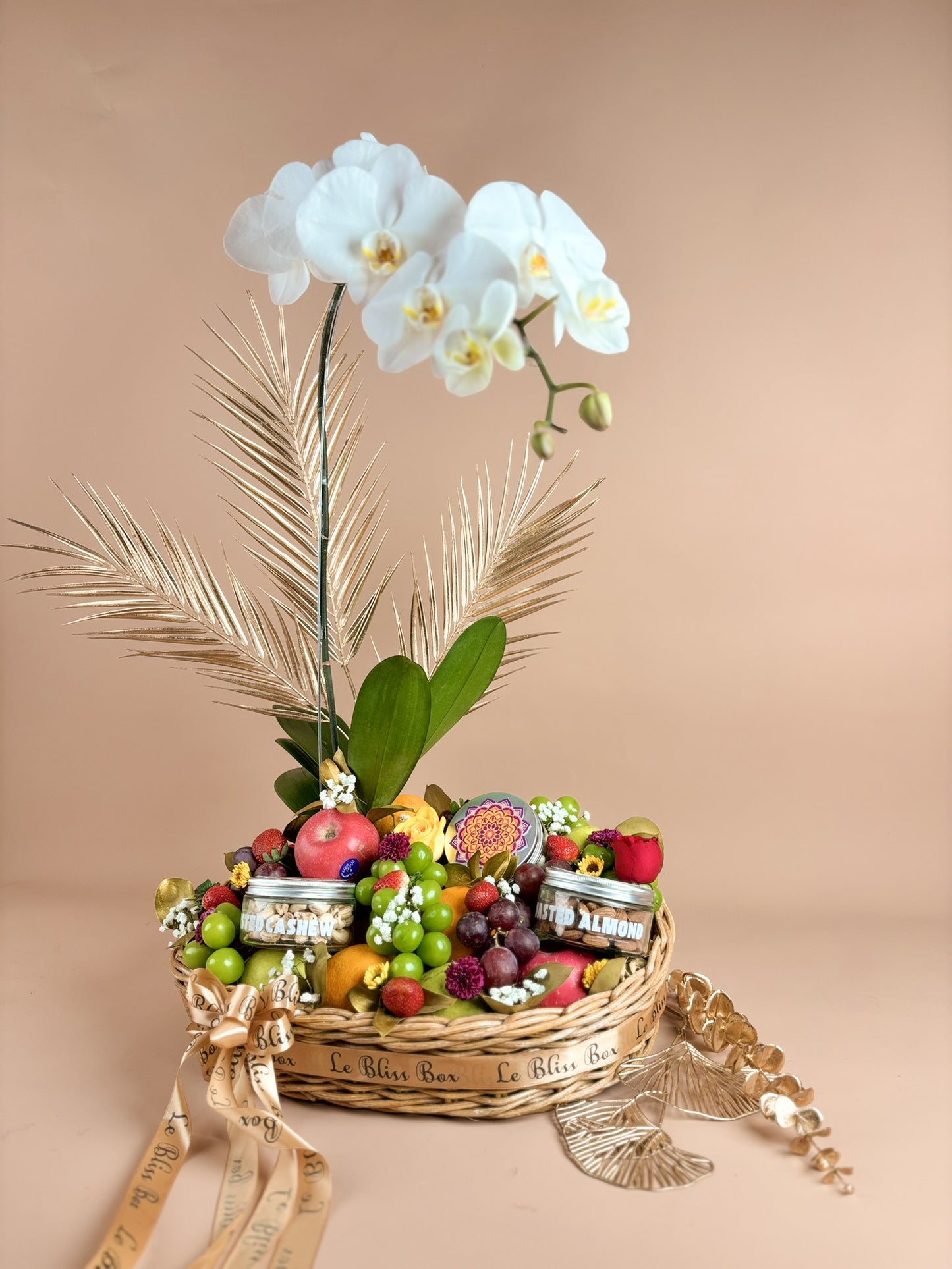 Golden Diwali Orchid Fruit Hamper