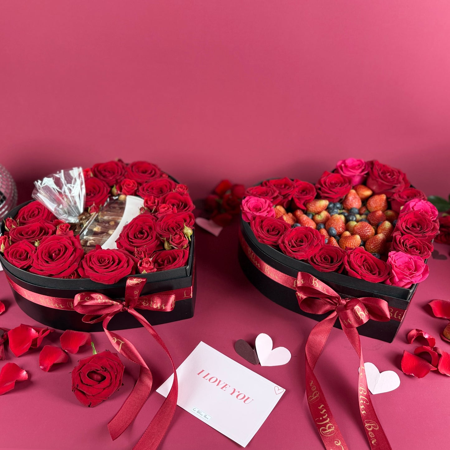 Rosé Läderach Chocolate Heart Box