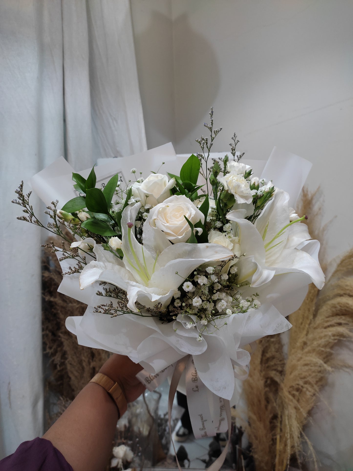 Single White Lily Casablanca Smallie Bouquet