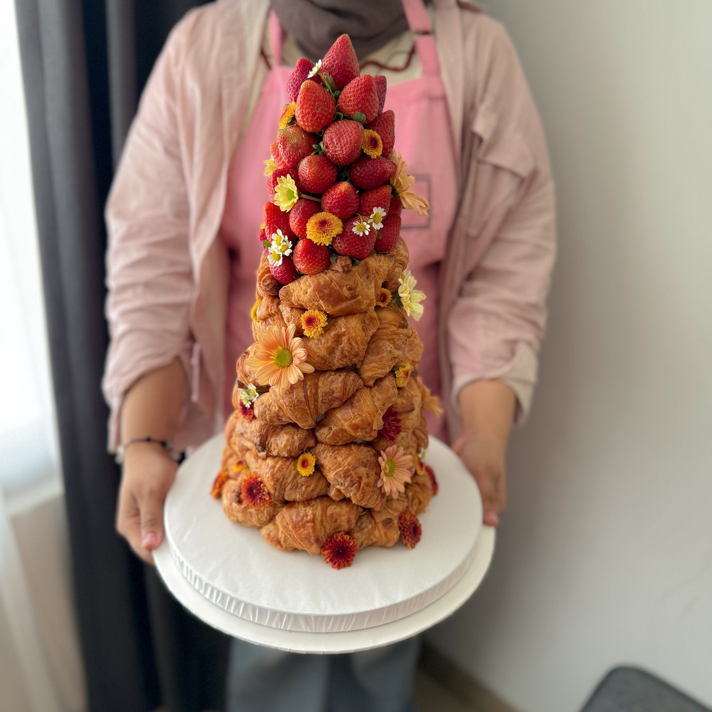 Berry Croissant Tower Cake