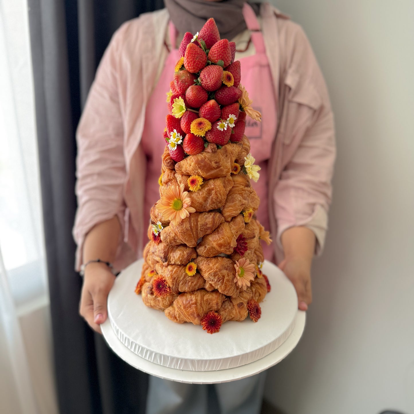 Berry Croissant Tower Cake