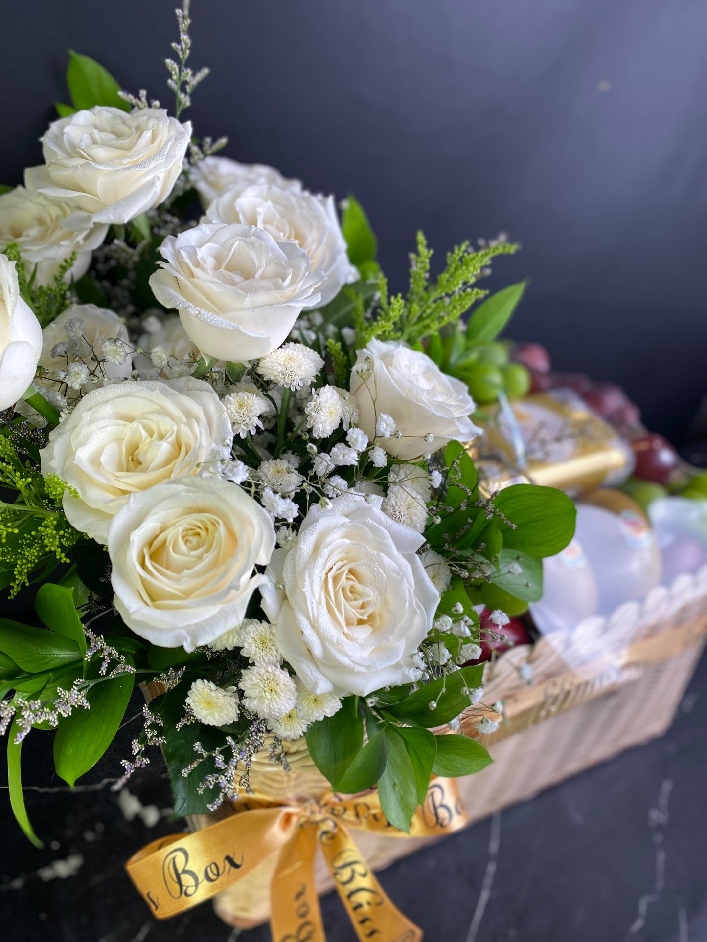 Ferrero White Rattan Fruit Box