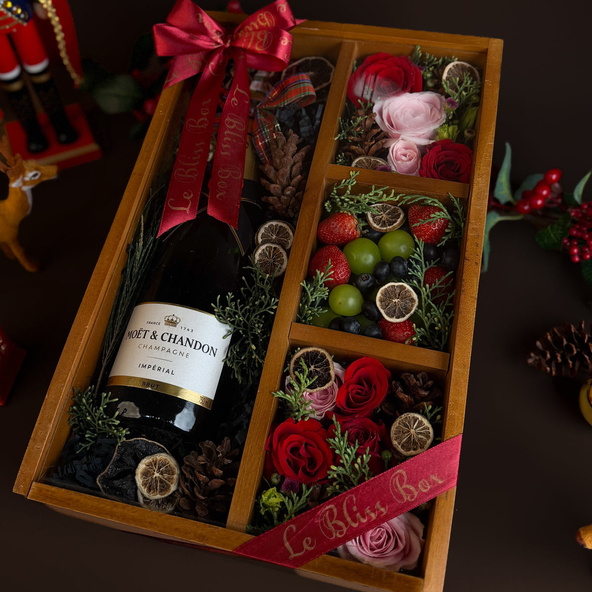 Champagne Roses Grape Box