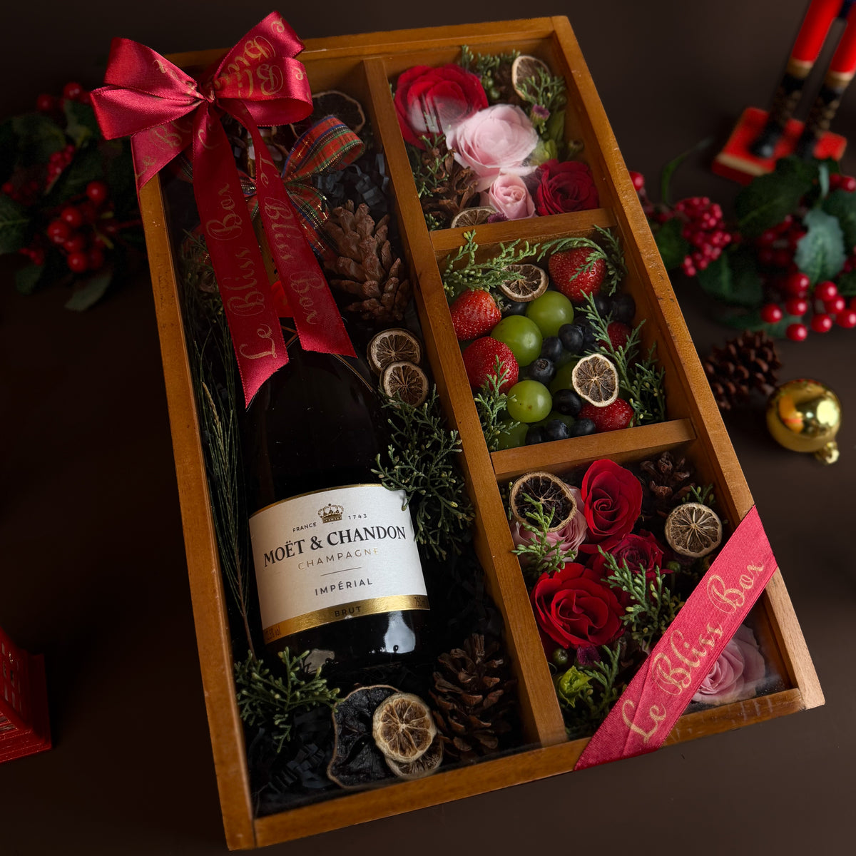 Champagne Roses Grape Box