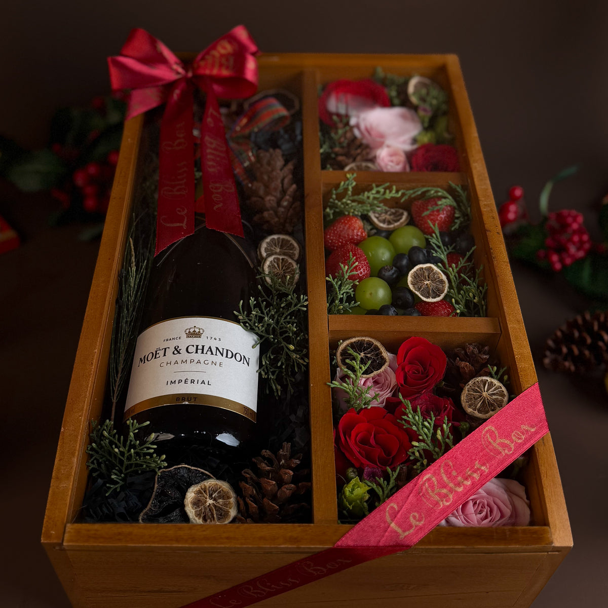 Champagne Roses Grape Box