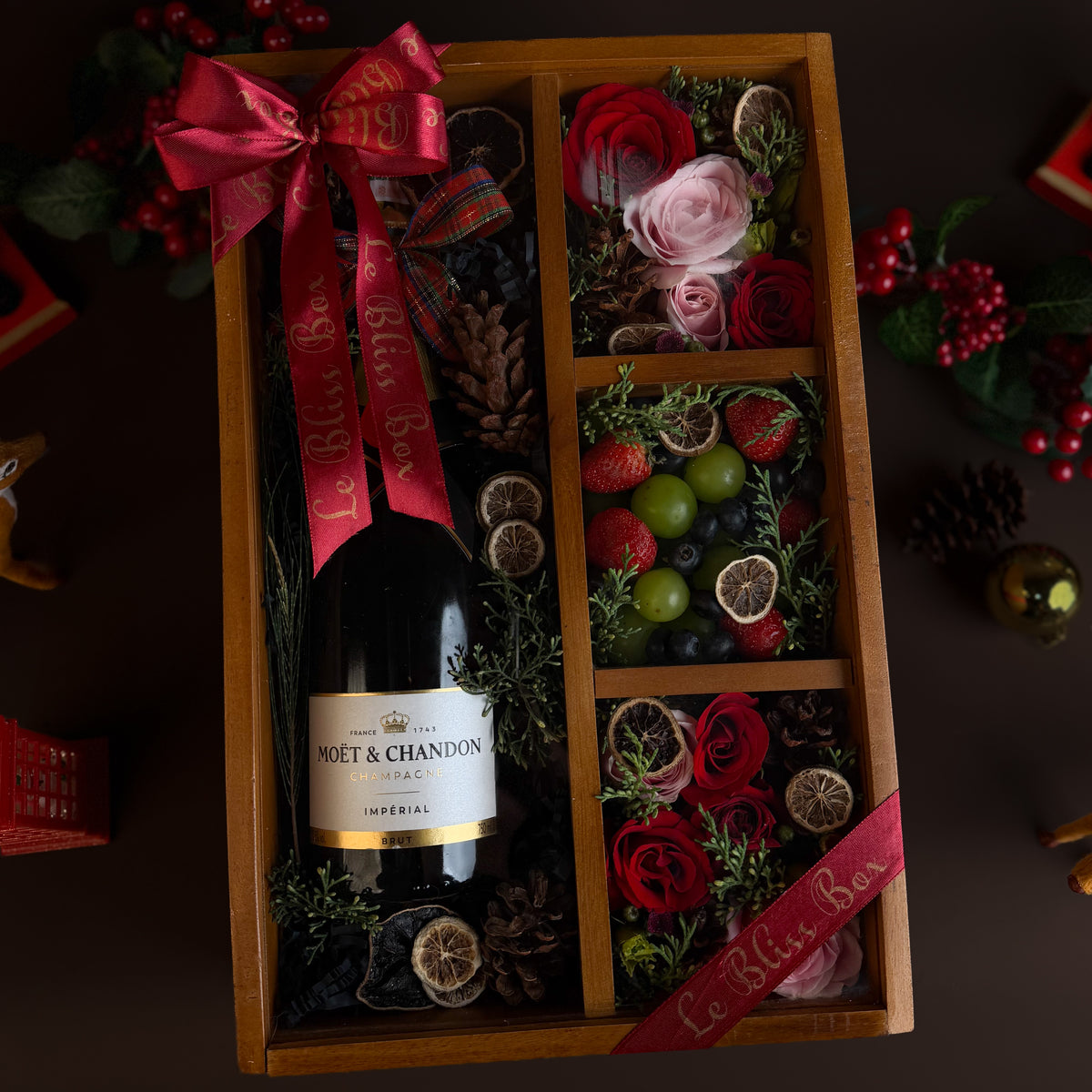 Champagne Roses Grape Box