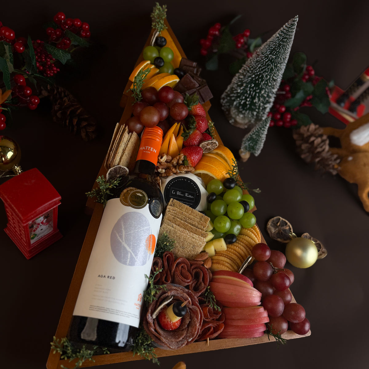Red Wine Xmas Tree Platter