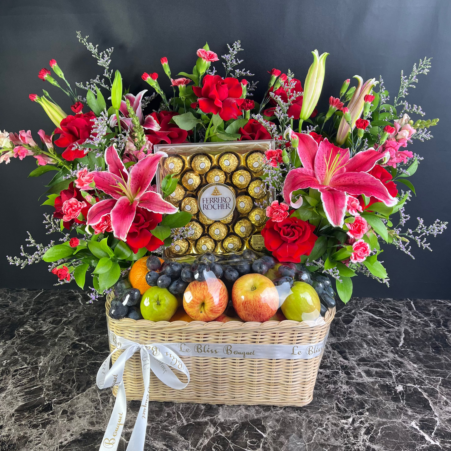 Ferrero Pink Lily Red Grand Fruit Parcel