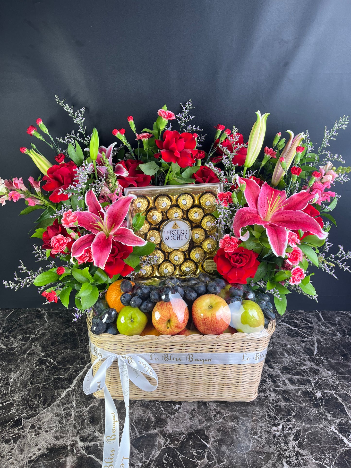 Ferrero Pink Lily Red Grand Fruit Parcel