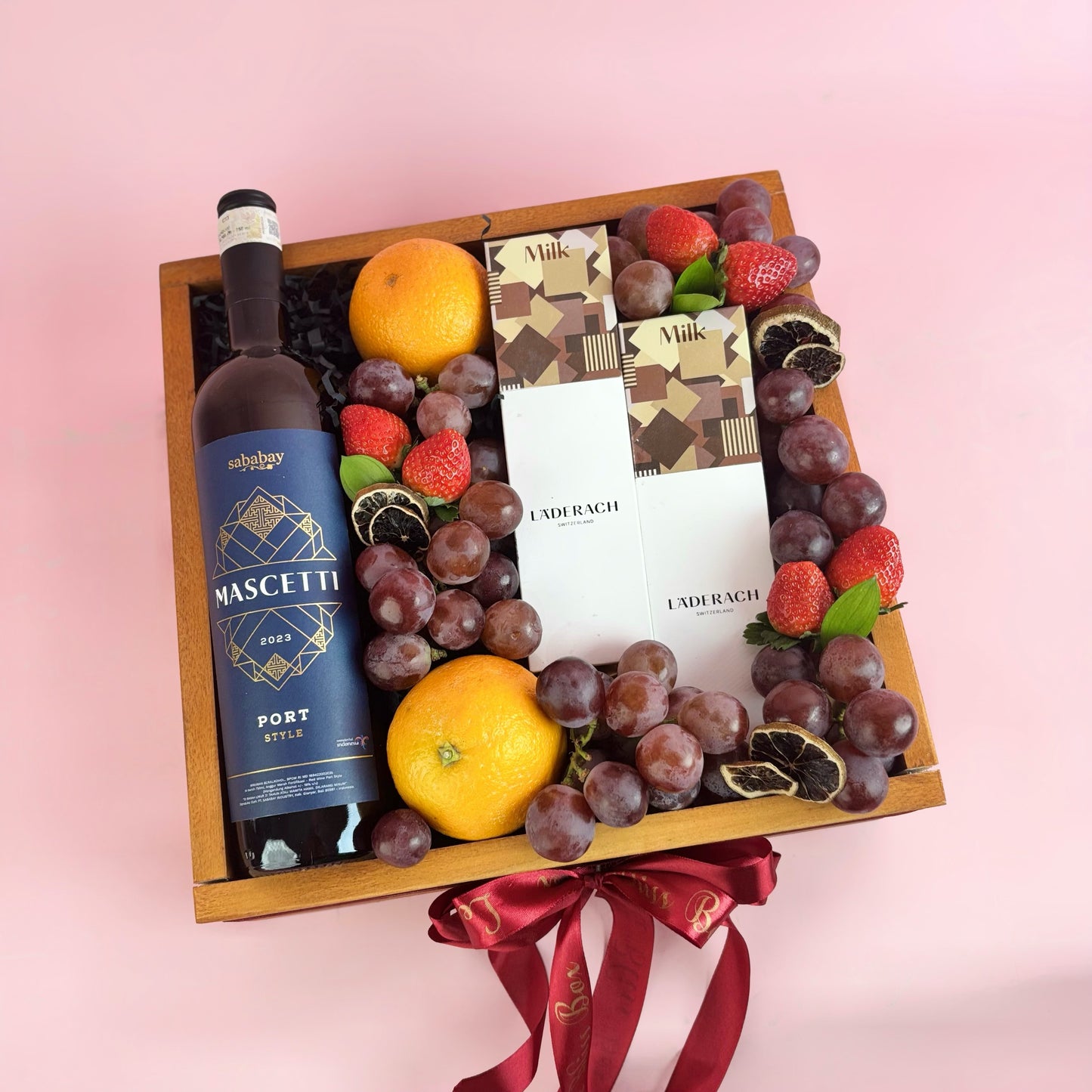 Läderach Wine Wooden Box