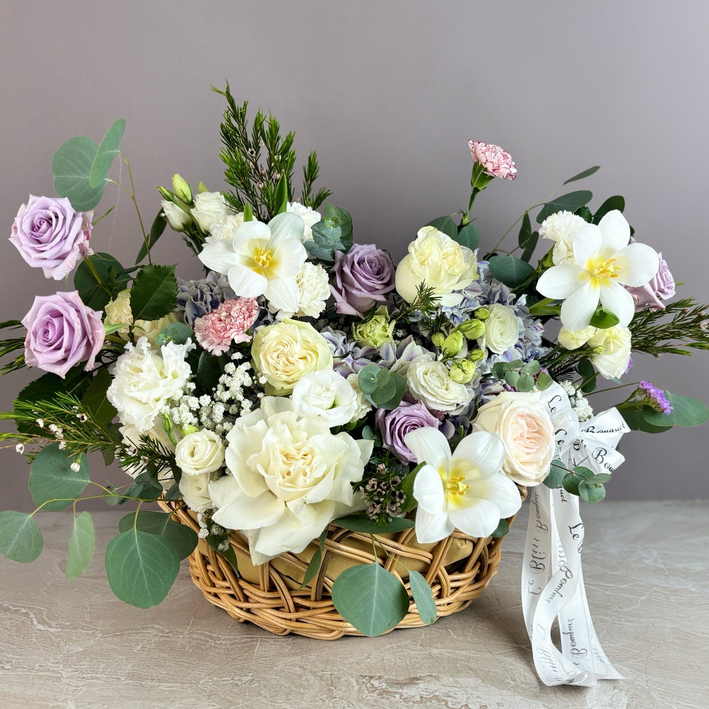 Ivory Lavender Graden Basket