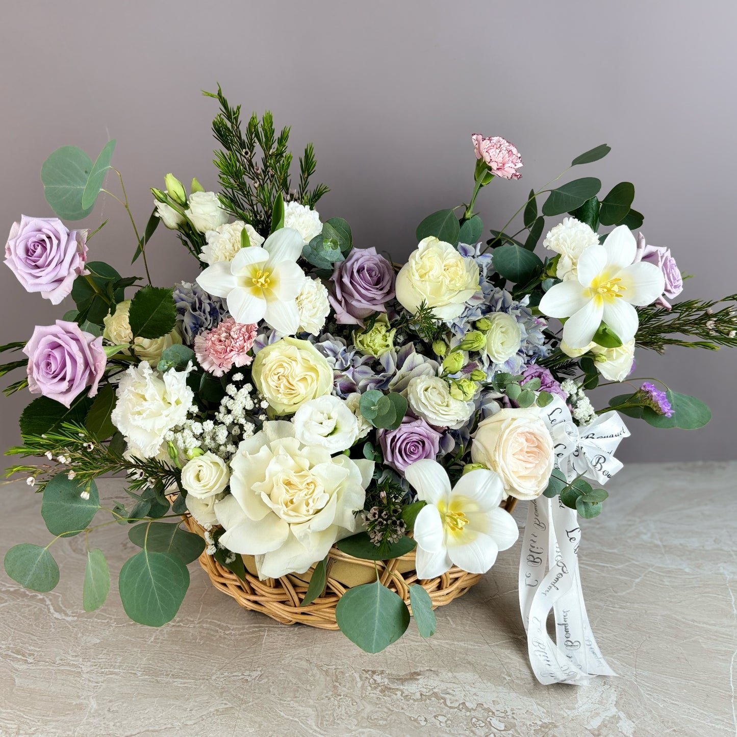 Ivory Lavender Graden Basket