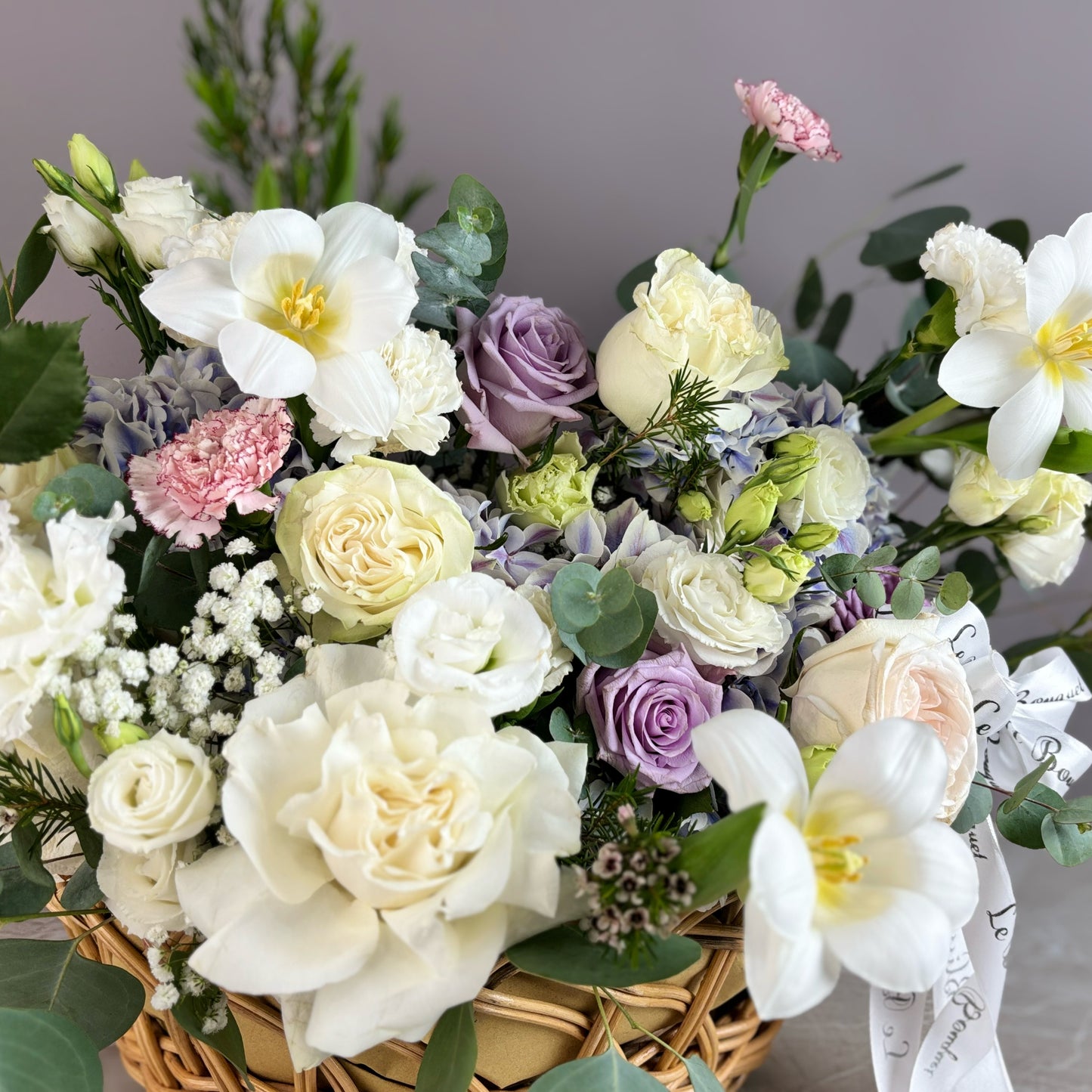 Ivory Lavender Graden Basket