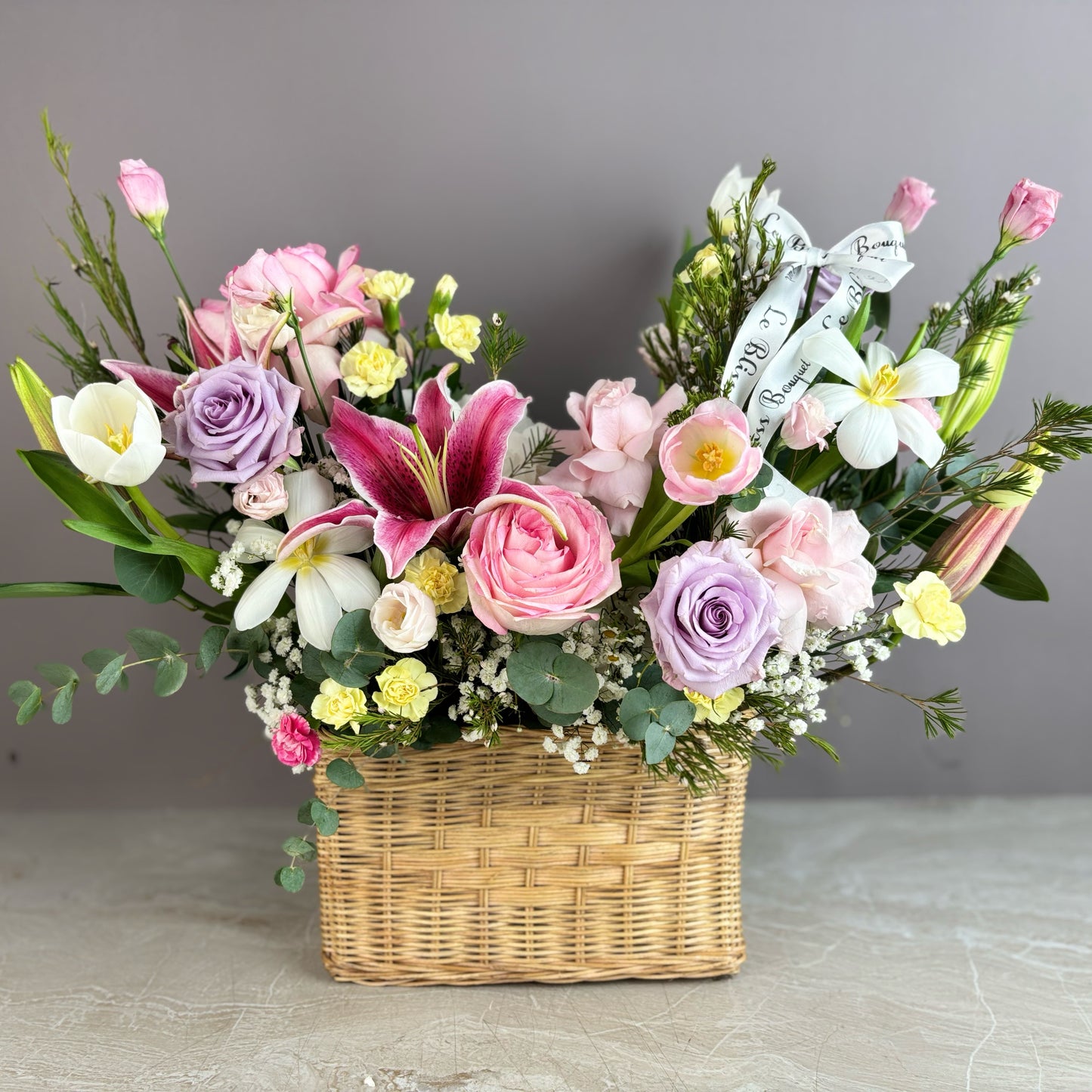 Rattan Blossom Basket