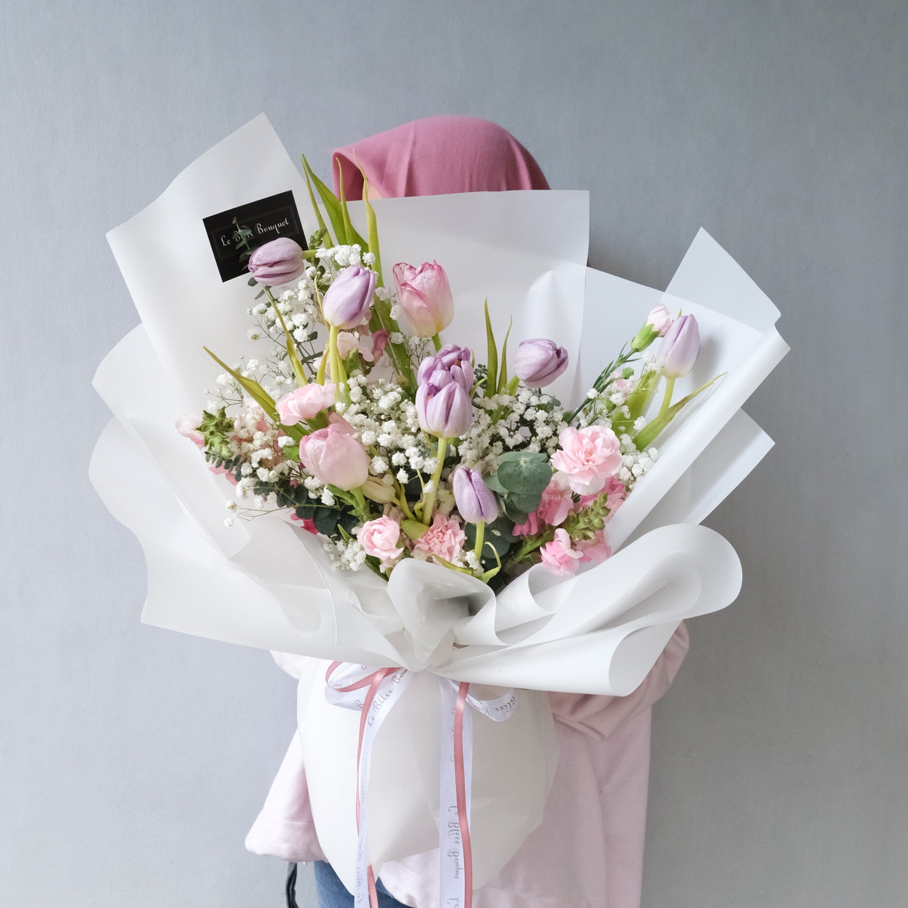Tulip Pink Lilac Large Bouquet - Le Bliss Bouquet