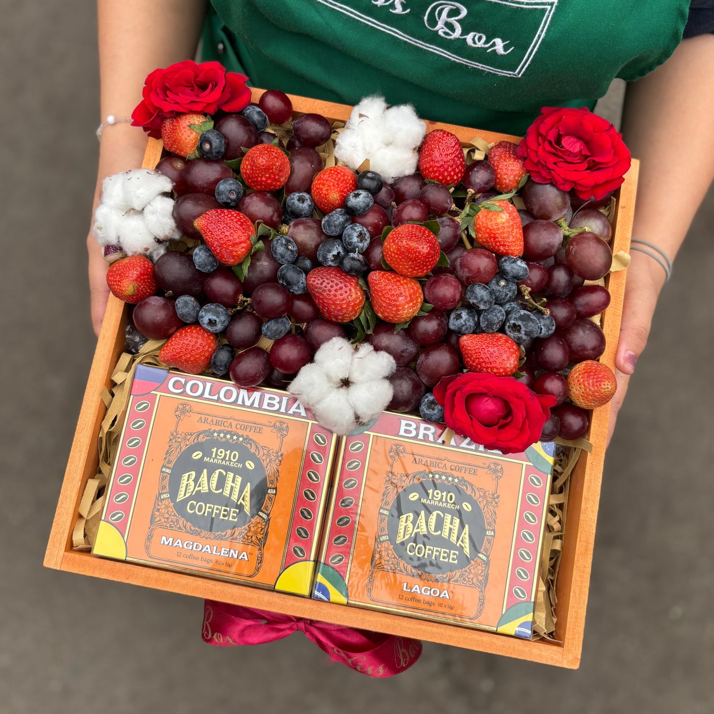 berries with bacha coffee hamper by Le Bliss