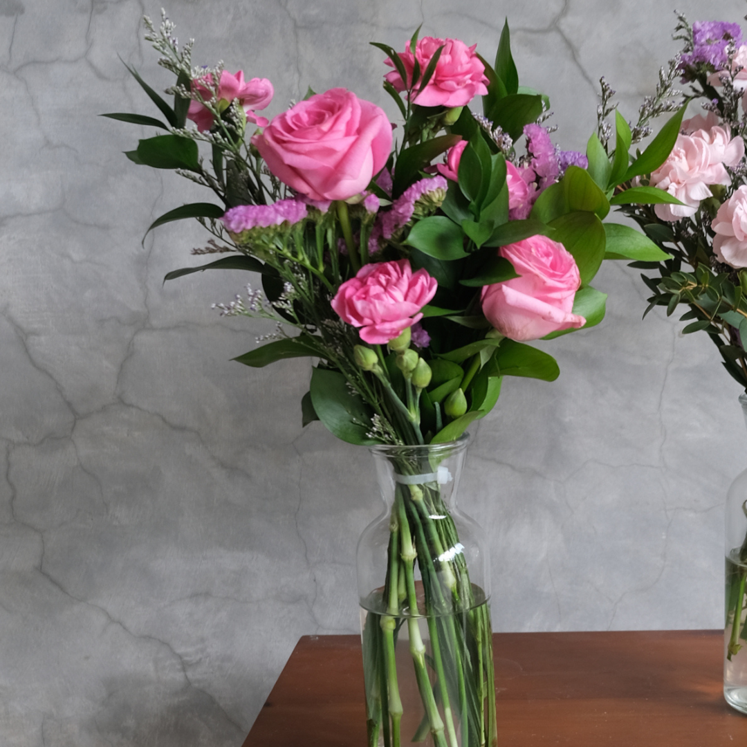 bouquet in a bottle with pastel flowers – perfect gift from Le Bliss Bouquet, florist Jakarta, Cirebon, and Bintaro, Tangerang