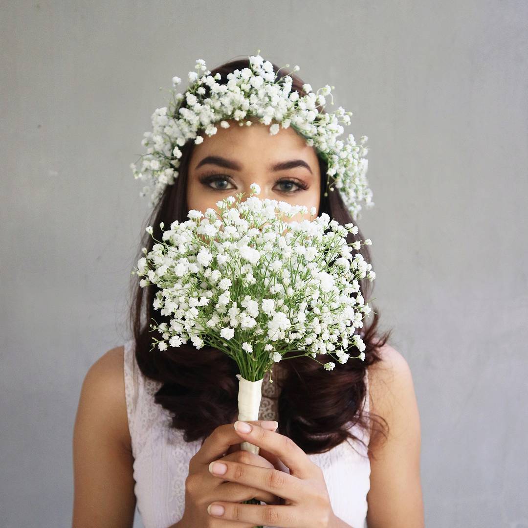 Babysbreath Bouqet Bridesmaids Prewed Flower Crown