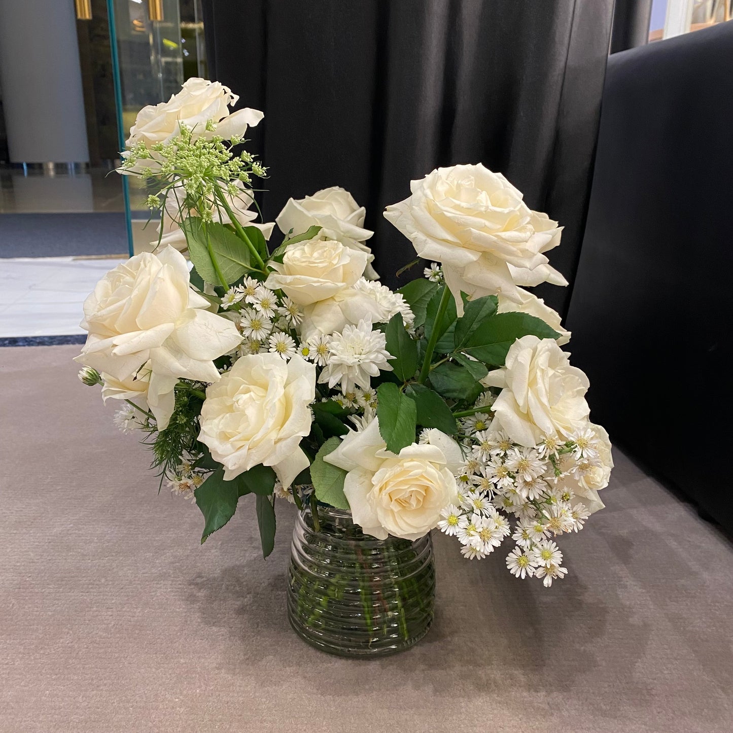 All White Theme Vase