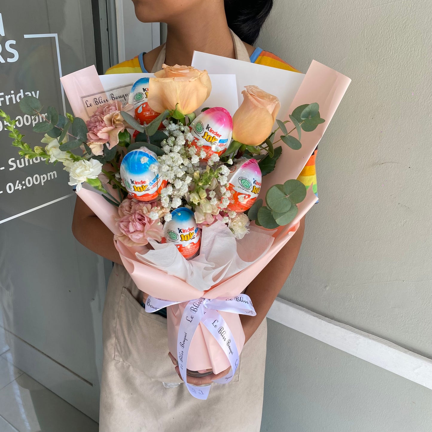 Kinder joy Bouquet in a Bottle