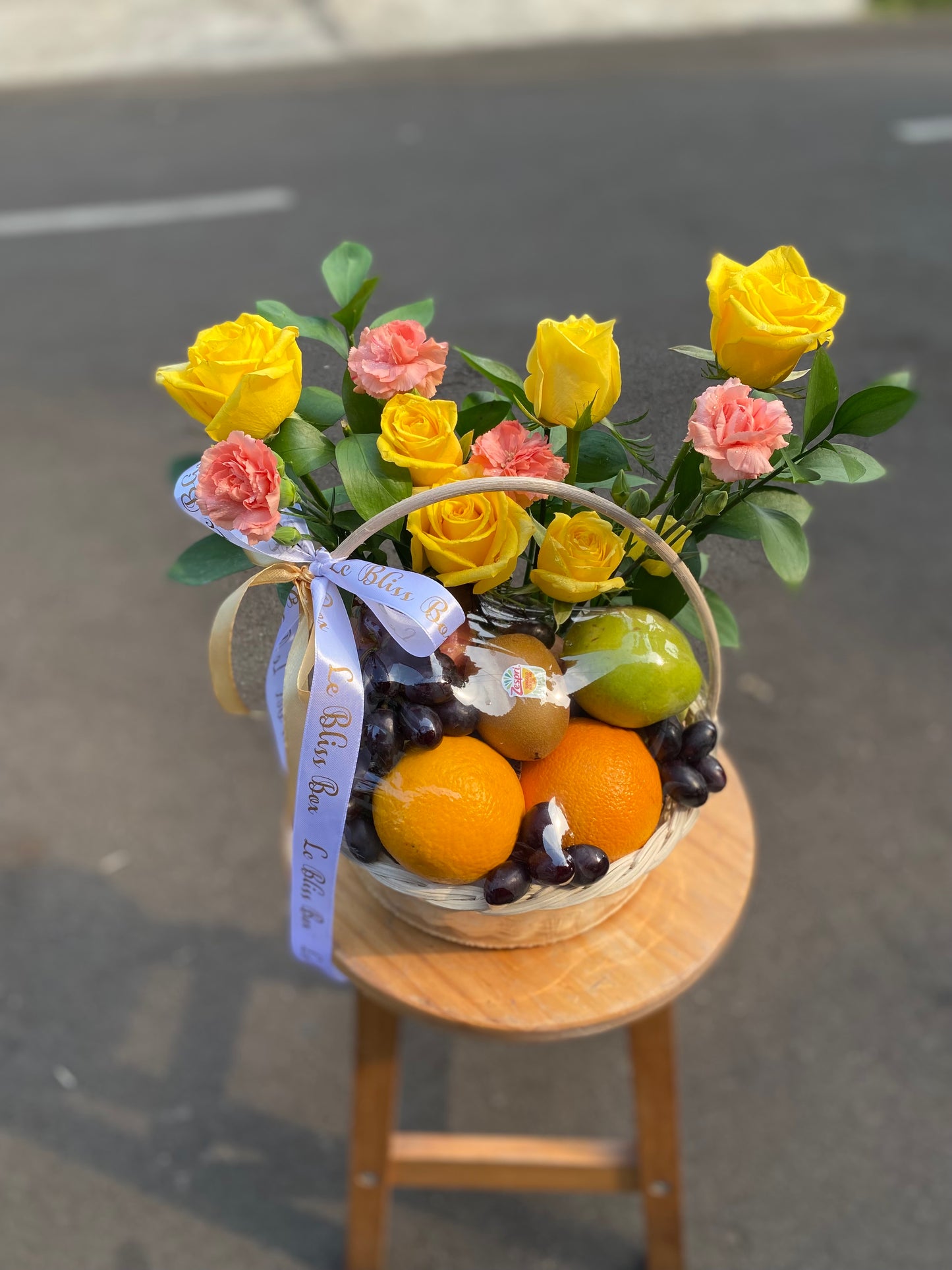 Blooming Yellow Small Fruit Basket